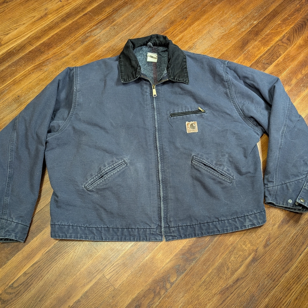 Vtg Carhartt Detroit Jacket J64 Faded blue and grayish size xxl Rare